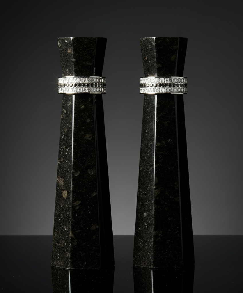 La Rose de Minuit (The Midnight Rose) - Pair of Candle Holders
