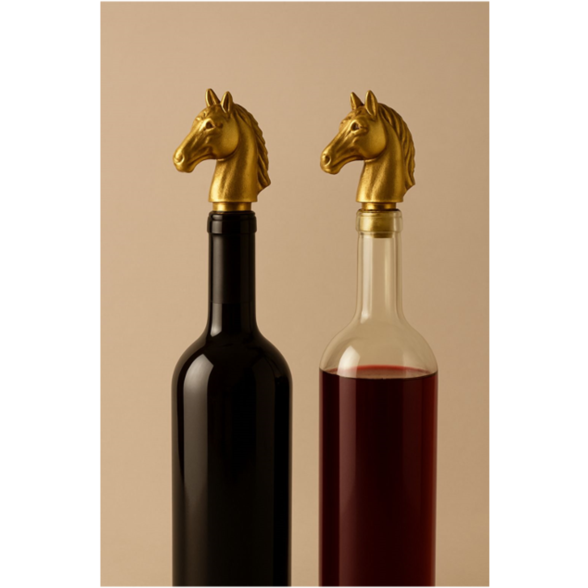 Regal Gold Horse Bottle Stopper Set