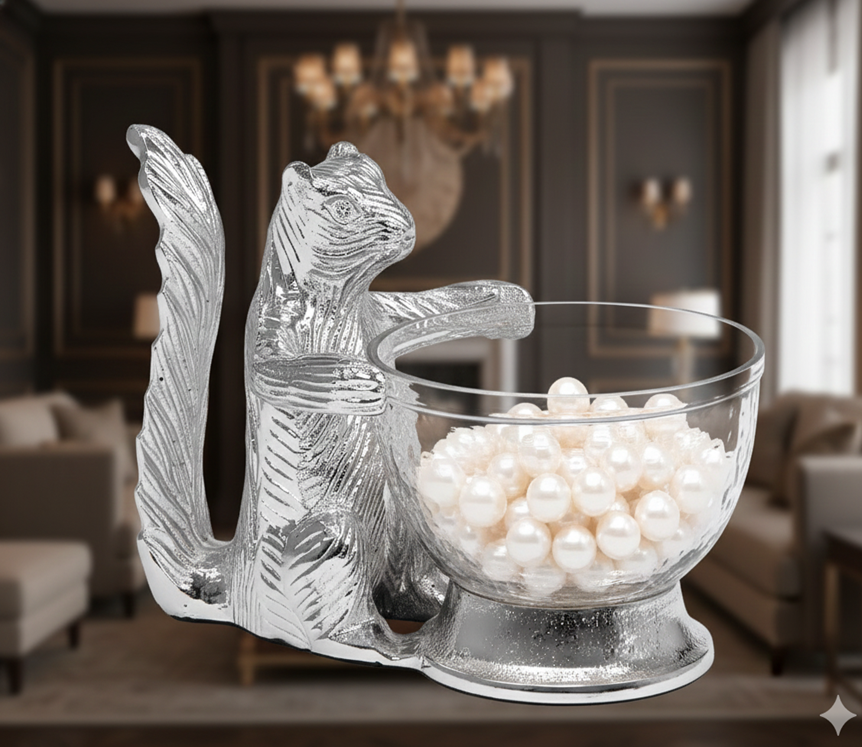 SITTING SQUIRREL WITH BOWL